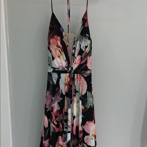 David’s Bridal Floral Lace-Up Prom Dress